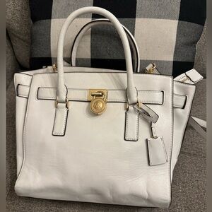 Michael Kors Cream Leather Hamilton 2 Way Crossbody